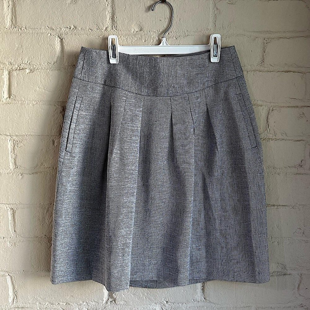 The Limited Gray A-Line Pleated Skirt